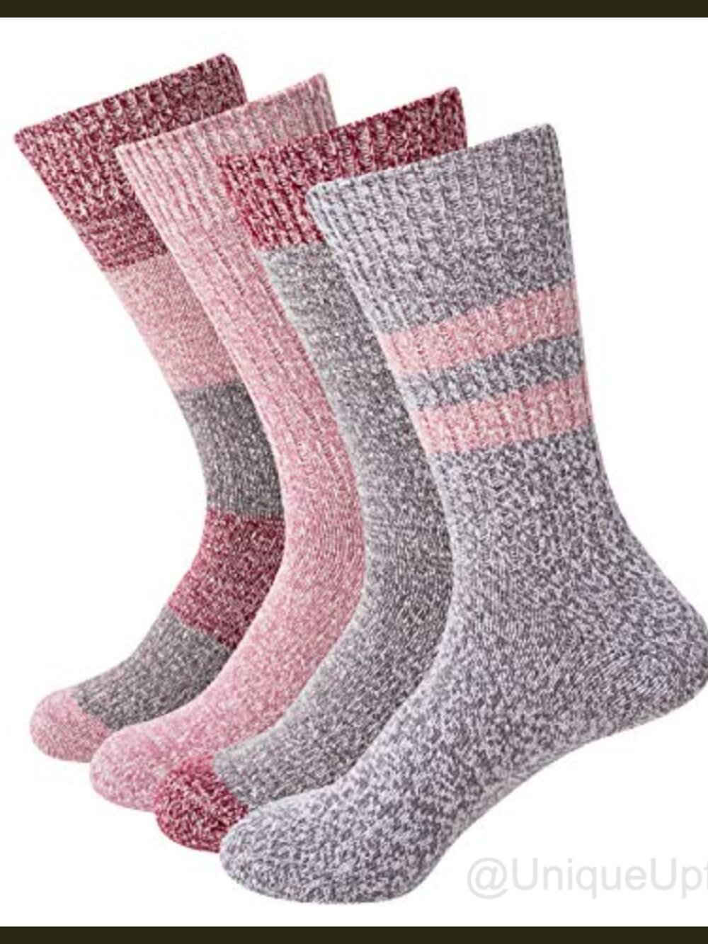 Fuzzy Thermal Socks for Women, 4 Pairs, Thick Cozy Super Soft Winter Crew Socks